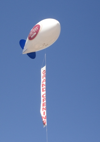 18 ft. advertising blimp with vertical banner - must be at least 18 ft. blimp to fly vertical banner