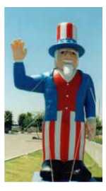 Uncle Sam cold-air inflatables - all types of Giant Balloons. Patriotic Balloons